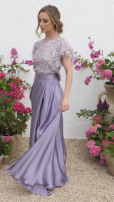 Sarena Satin Skirt - Lavender
