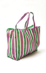 Large Striped Bag- Purple