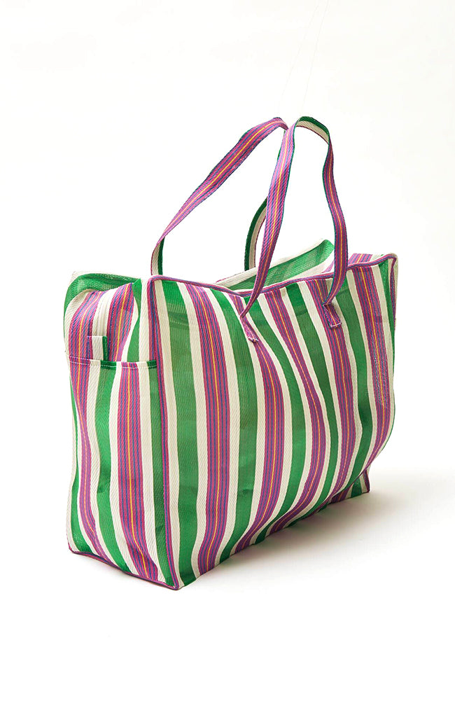 Large Striped Bag- Purple