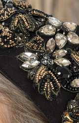 Simone Beaded Headpiece - Black/Gold