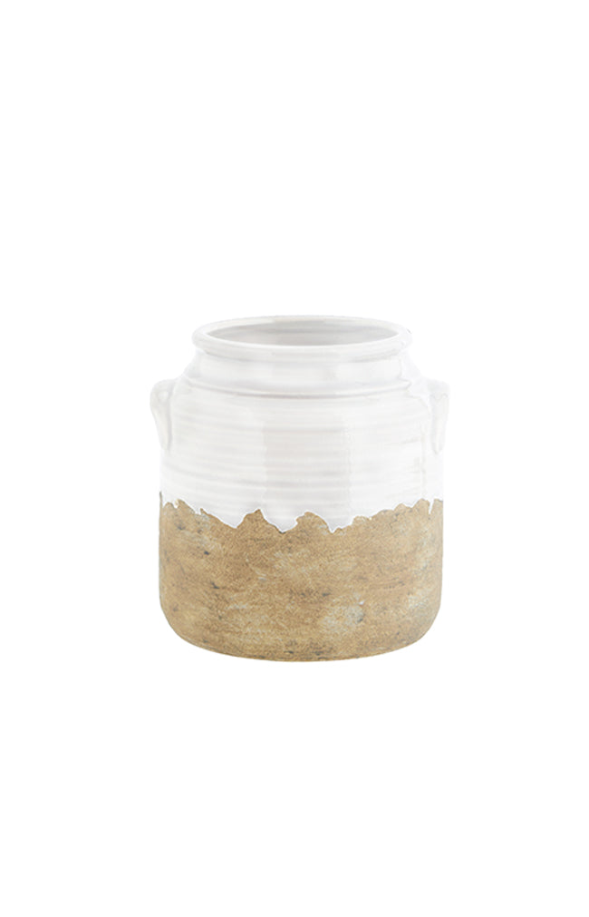 Stoneware vase - White/Natural
