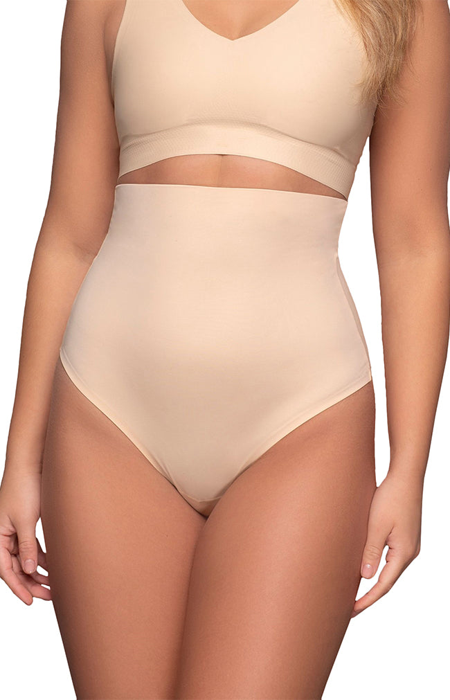 Invisible High Waist Thong - Cream