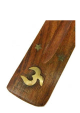 Om & Stars Wooden Incense Stick Holder